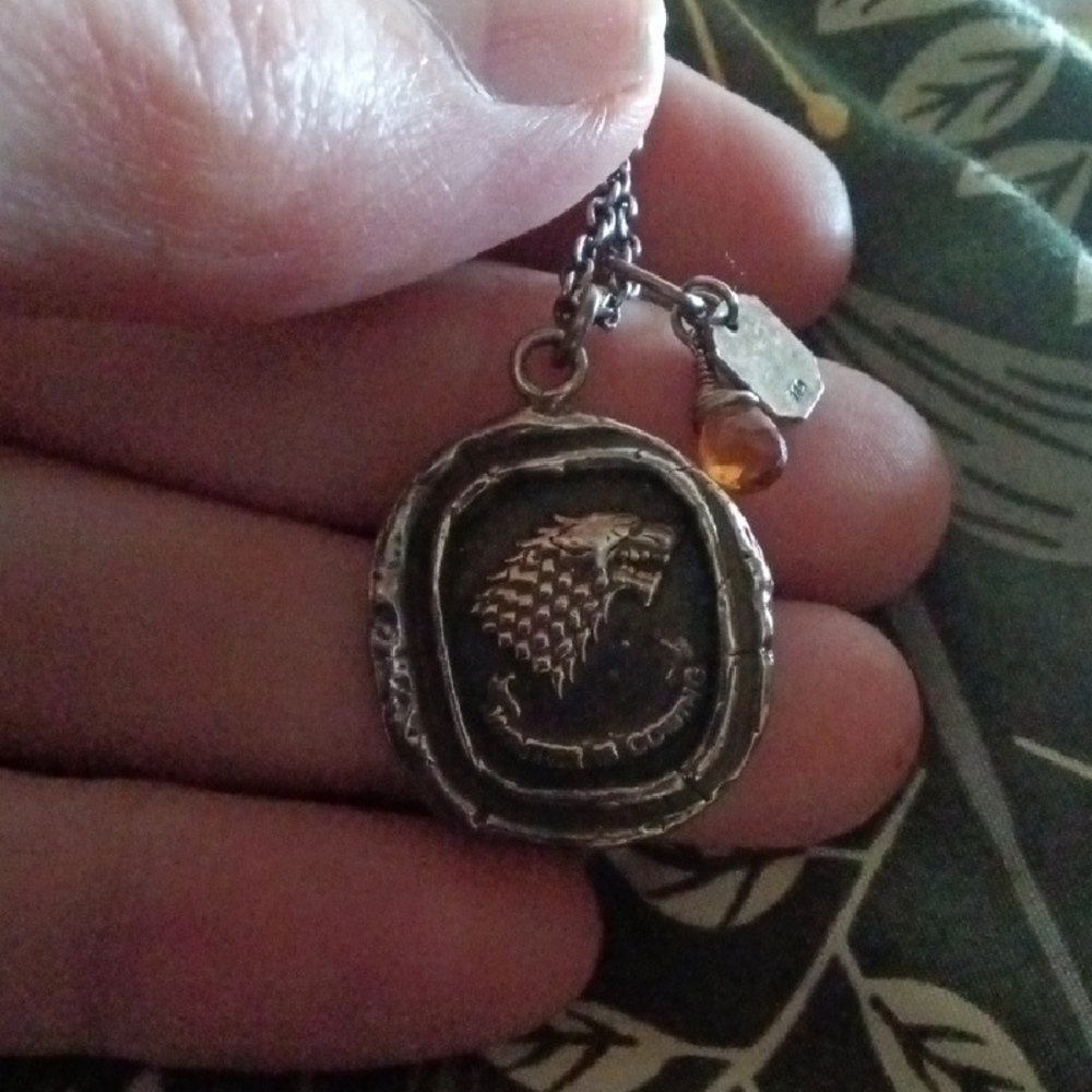 Pyrrha Sterling Silver Game Of Thrones House Of Stark Wolf Pendant Necklace